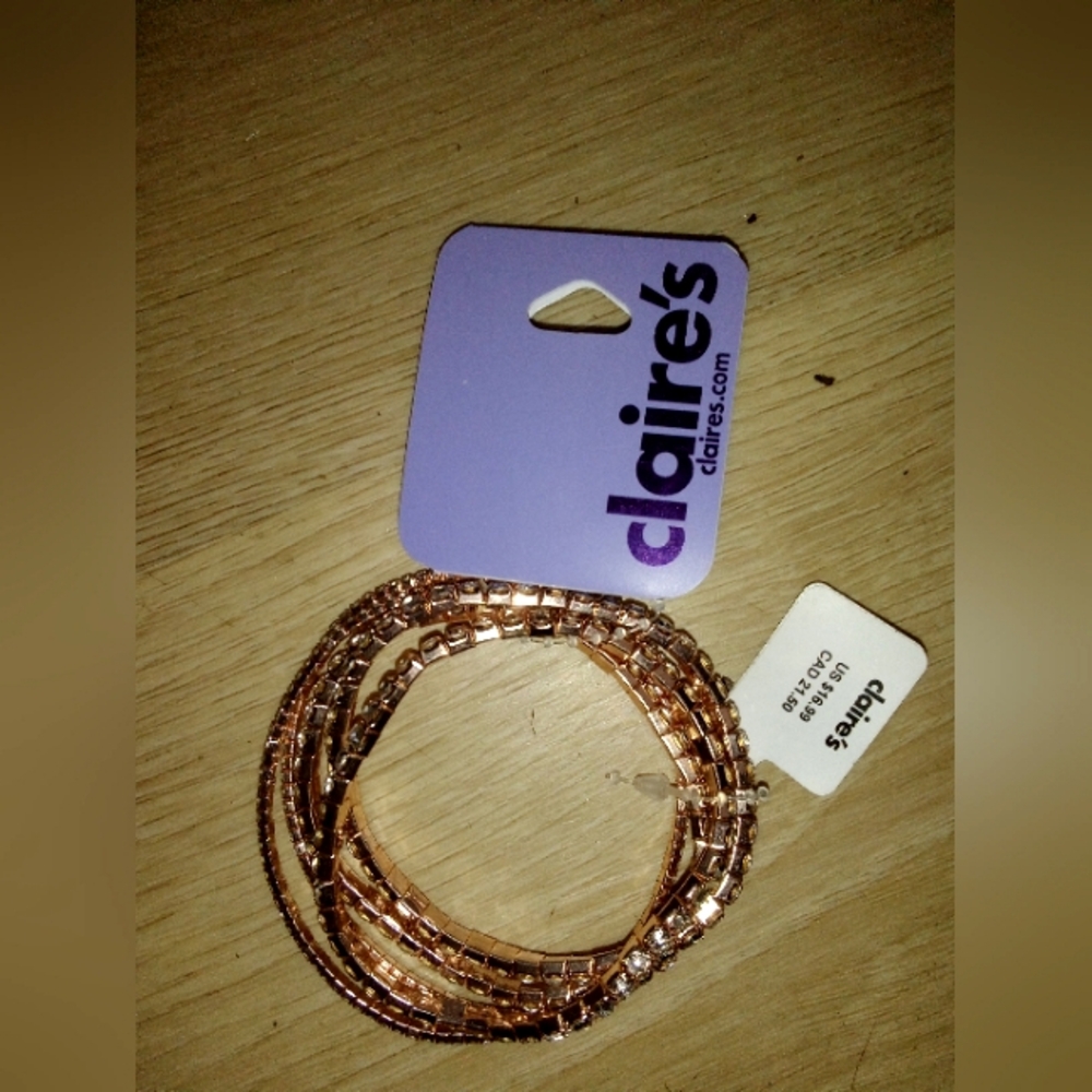 Claire's Rose Gold Tennis Bracelet Set